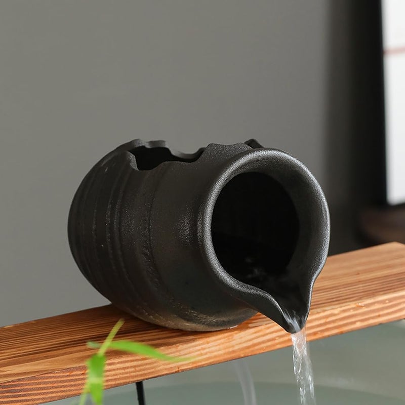 Andady Outdoor Garden Fountain Spitter Pond Water Feature Pump DIY Ceramic Pot Decoration (9.8 inch Color 4) - Image 1